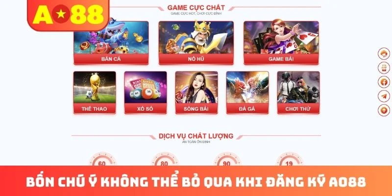Bốn chú ý không thể bỏ qua khi đăng ký AO88 Bốn chú ý không thể bỏ qua khi đăng ký AO88