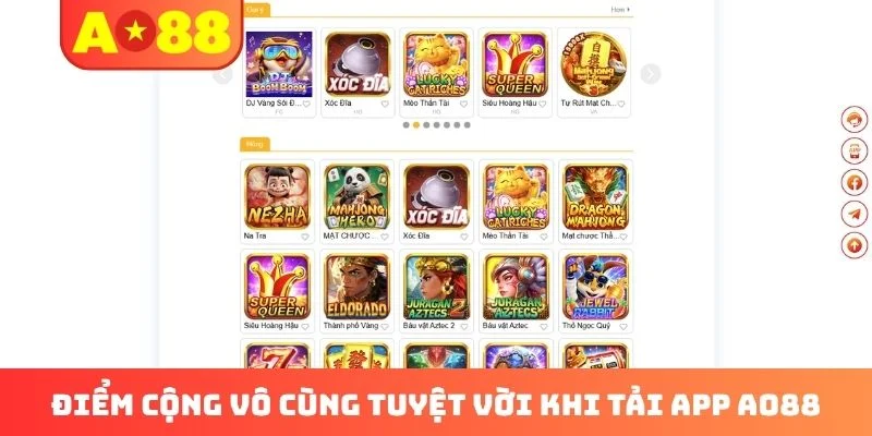 Điểm cộng vô cùng tuyệt vời khi tải app AO88 Điểm cộng vô cùng tuyệt vời khi tải app AO88
